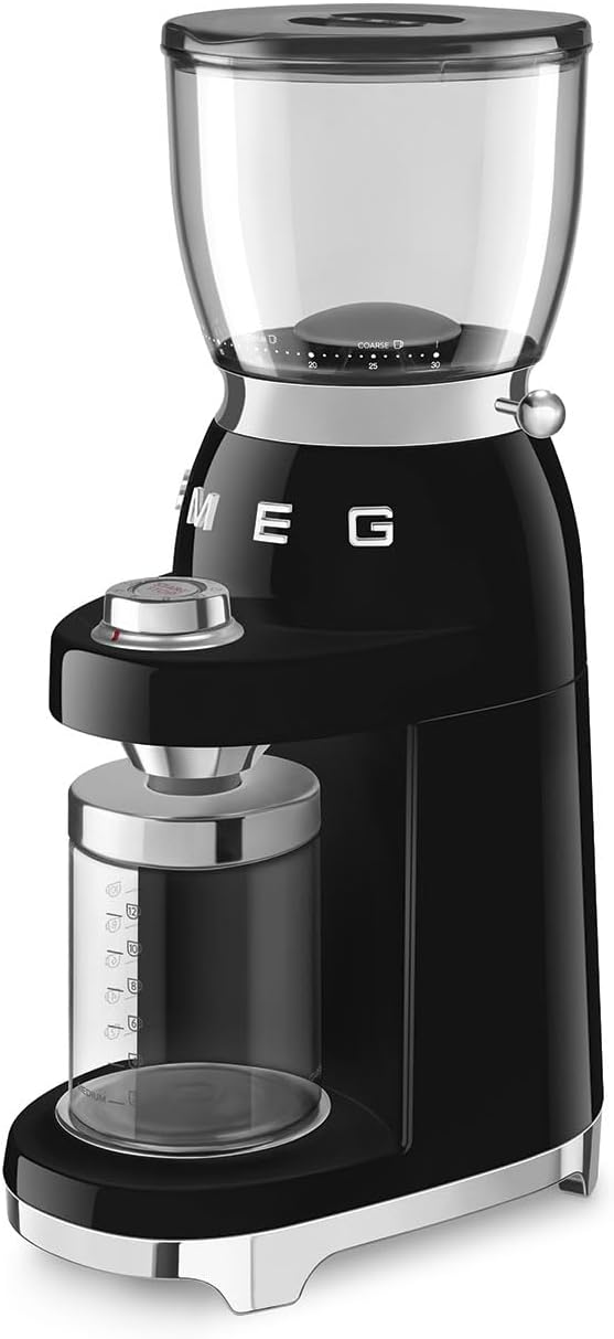 آسیاب قهوه اسمگ ایتالیا مدل SMEG CGF01BLEU | رنگ مشکی مات | طراحی رترو با تیغه استیل مخروطی